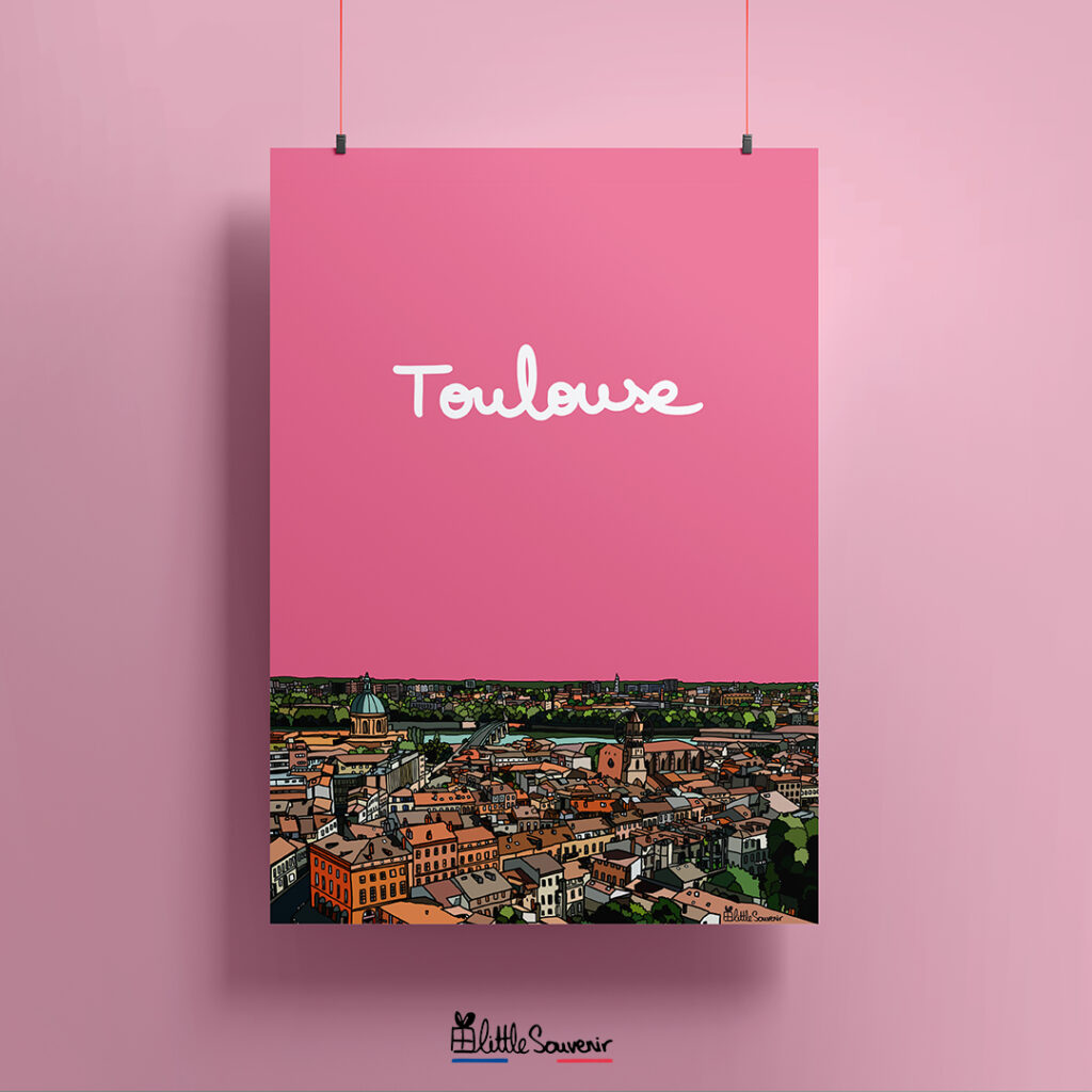 Affiche souvenir Toulouse- Little Souvenir